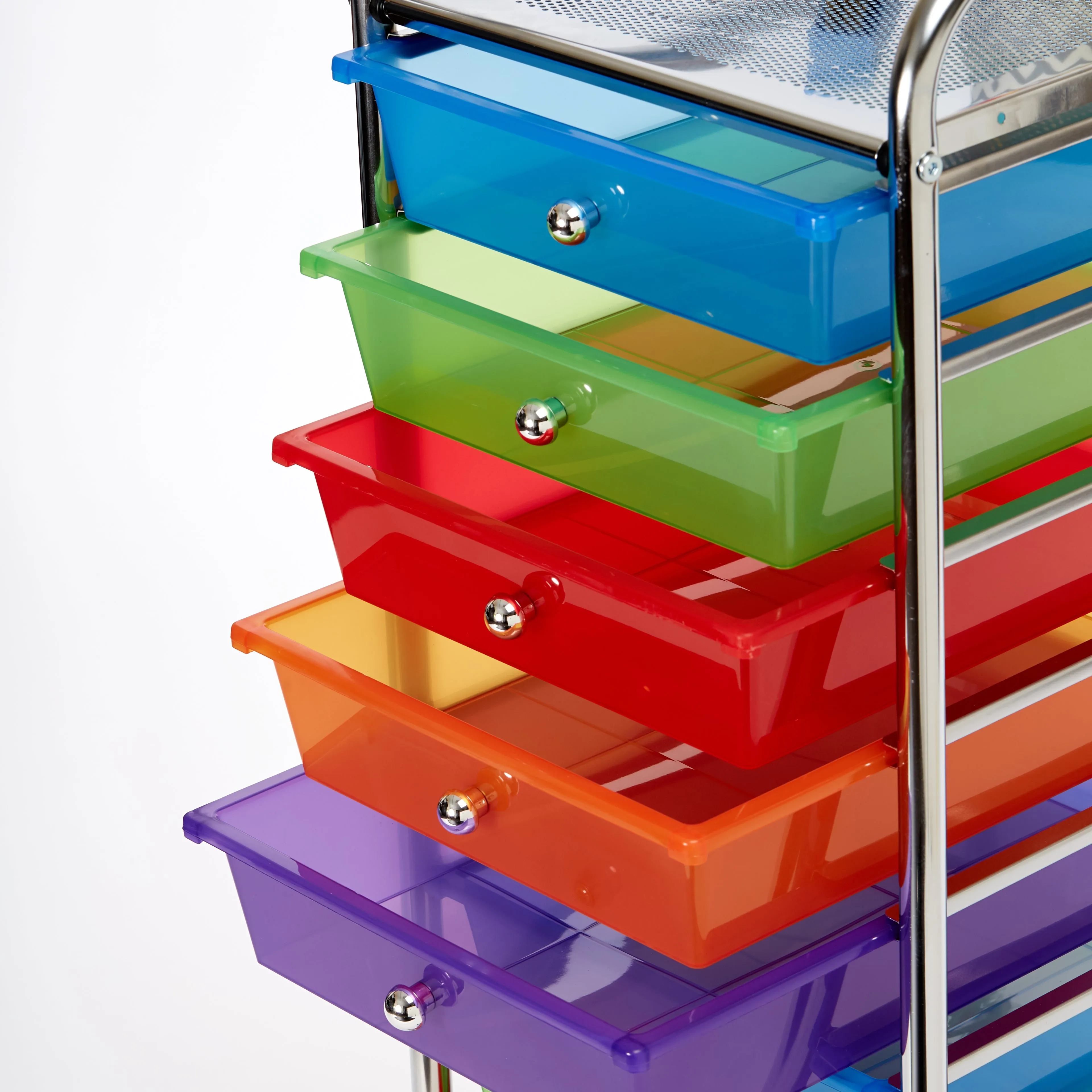 10-Drawer Organizer Cart, Translucent Multi-Color
