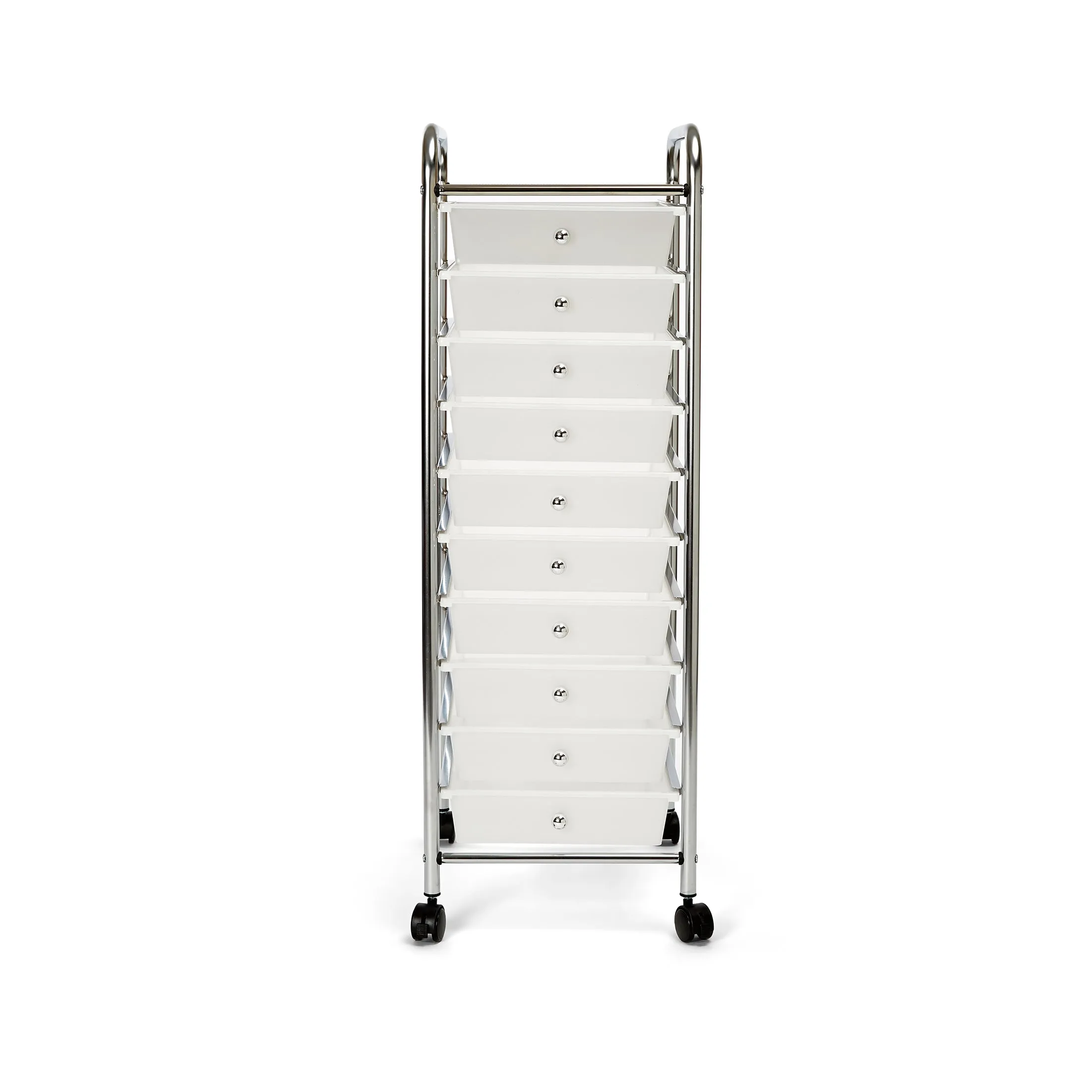 10-Drawer Organizer Cart, White