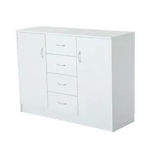 120Wx40Dx90H Cm Drawer Cabinet - White