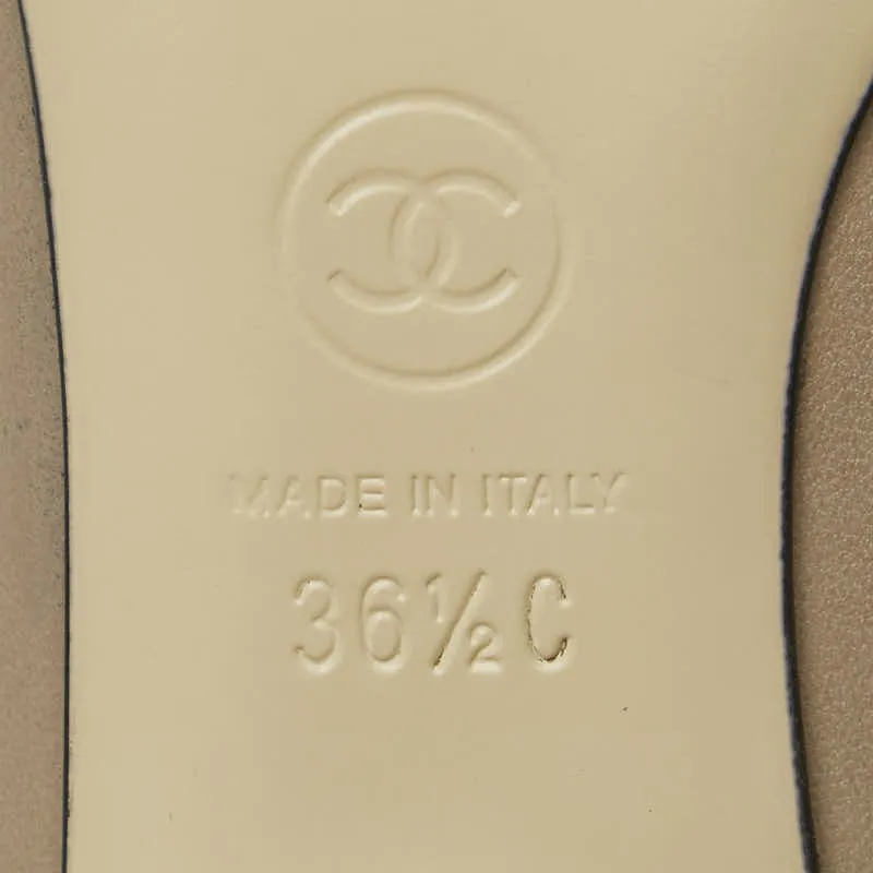Chanel Coco Pumps Beige Black Leather  Chanel