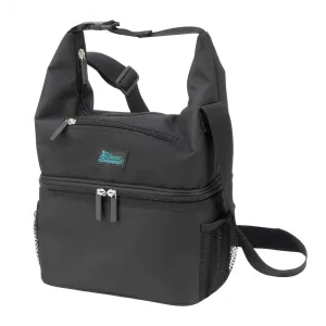 Compact Lunch Cooler - 2 Insulated Compartments - Color Black