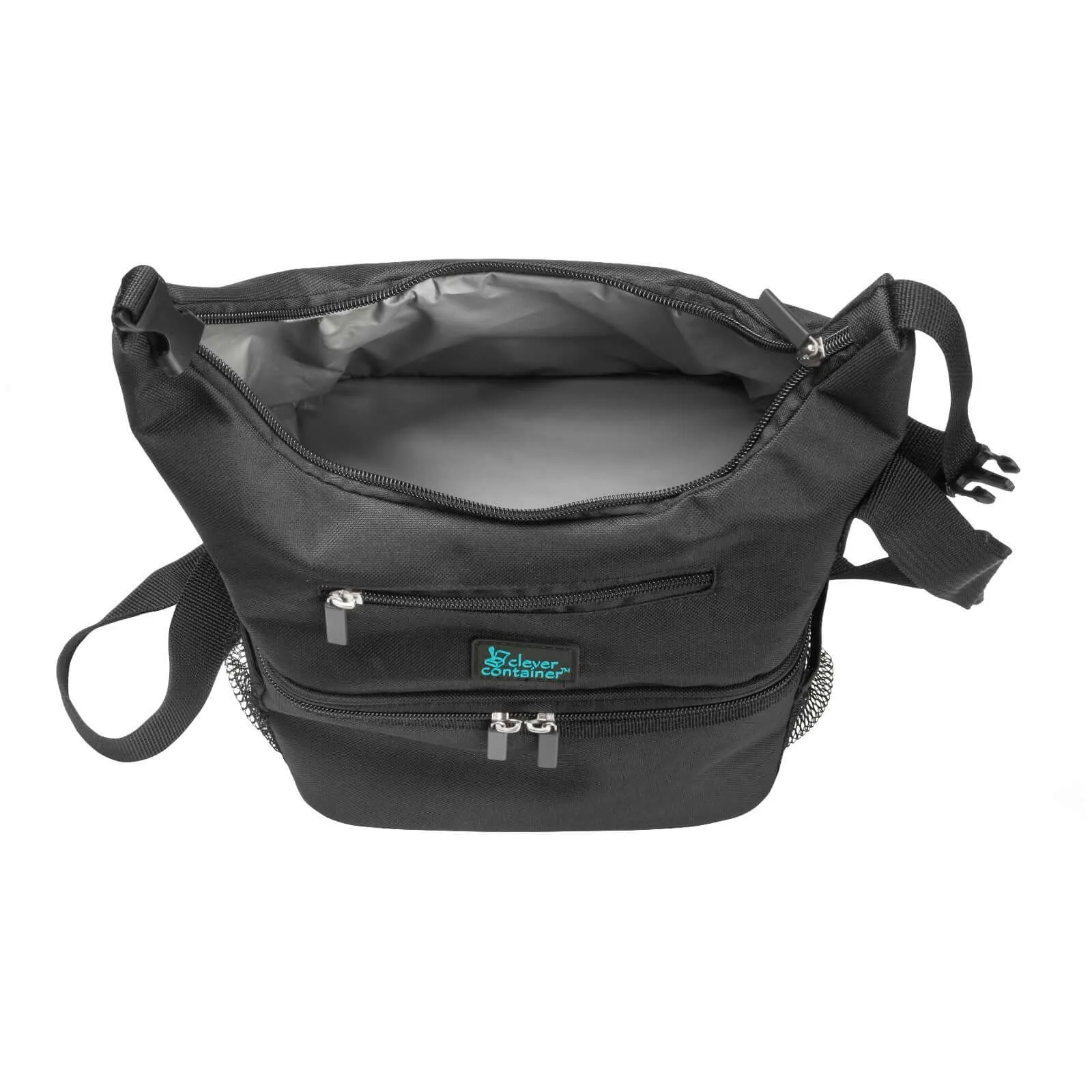 Compact Lunch Cooler - 2 Insulated Compartments - Color Black