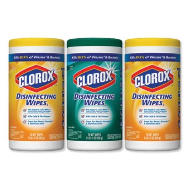Disinfecting Wipes, 7 X 8, Fresh Scent-Citrus Blend, 75-Canister, 3-Pk