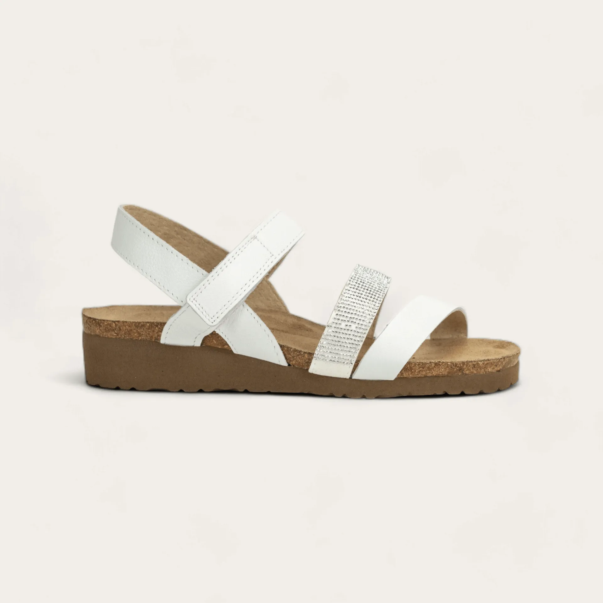 Krista | Leather | White/Silver Rivets