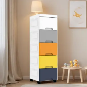 Kuber Industries 5-Layer Multi Storage Drawer Organizer - Cabinet & Chest Of Drawers For Storage - Thin Plastic Rack -Multicolor