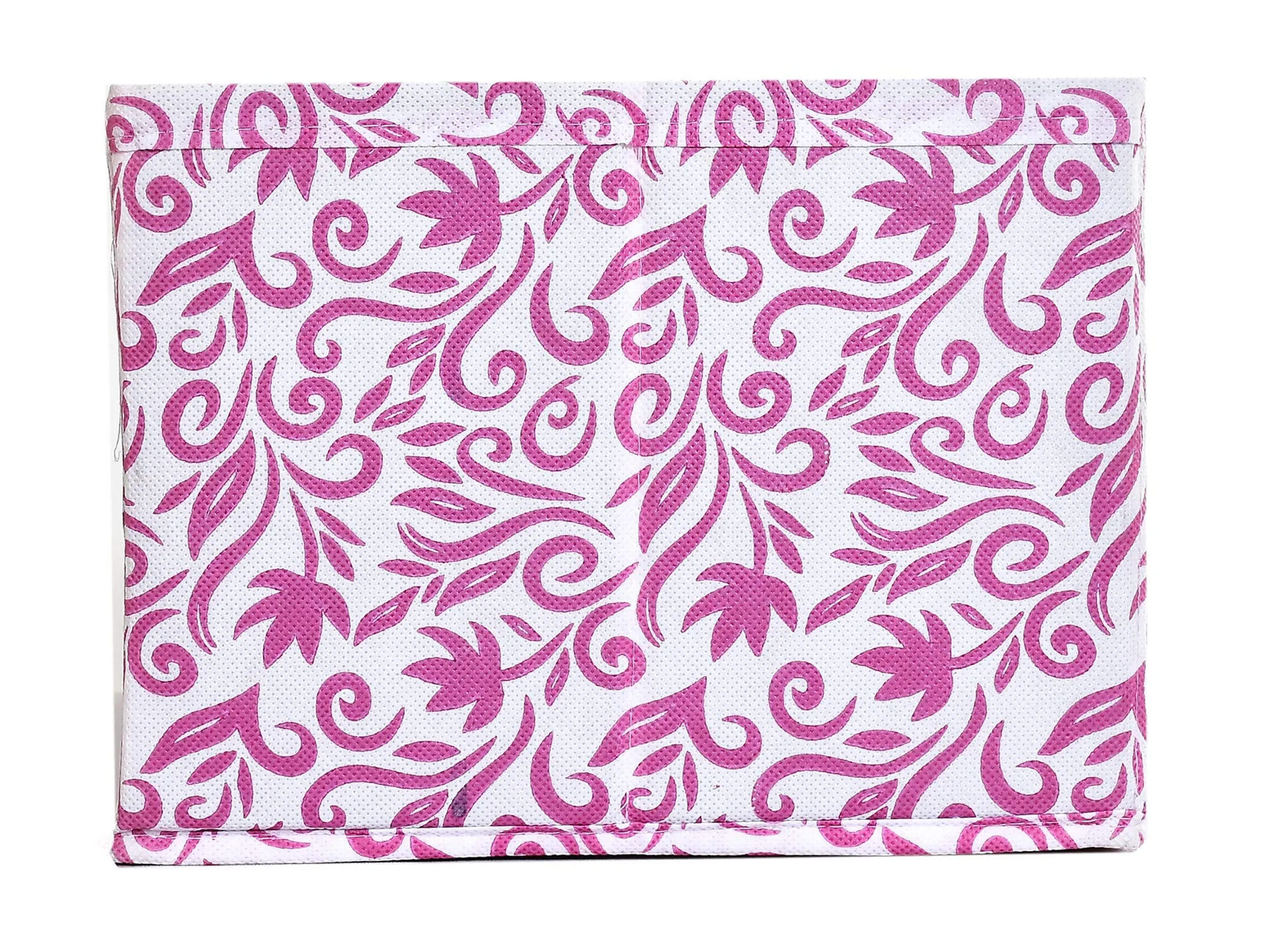 Kuber Industries Leaf Print Non Woven Fabric 3-Replacement Drawer Storage And Cloth Organizer Unit for Closet (Pink)-KUBMART16008