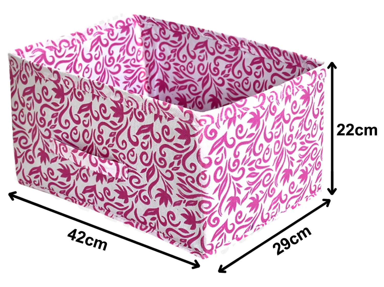 Kuber Industries Leaf Print Non Woven Fabric 3-Replacement Drawer Storage And Cloth Organizer Unit for Closet (Pink)-KUBMART16008