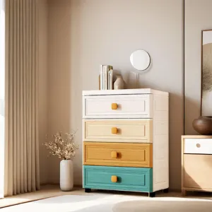 Kuber Industries (Set of 3) 5-Layer Multi Storage Drawer Organizer - Cabinet & Chest Of Drawers For Storage - Big Size Plastic Rack -Multicolor