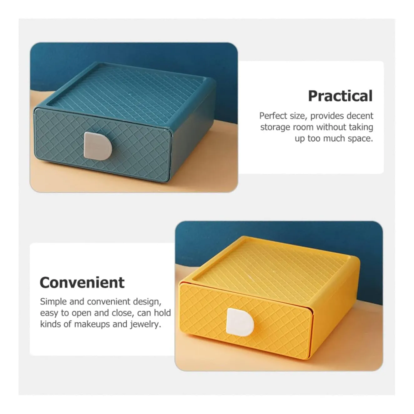 Kuber Industries (Set of 4) Mini Storage Box Drawer Organizer For Toys, Medicine Utility, Baby & Kids Items - Green & Blue Color