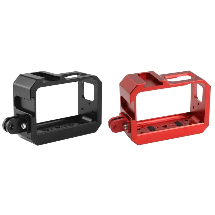 PULUZ Aluminum alloy Frame Mount Protective Case Cage with Cold Shoe Base Slot & Tripod Base Adapter for Insta360 One R(Black)