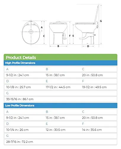 Thetford 42058 Aqua-Magic Style II RV Toilet, White, High Profile