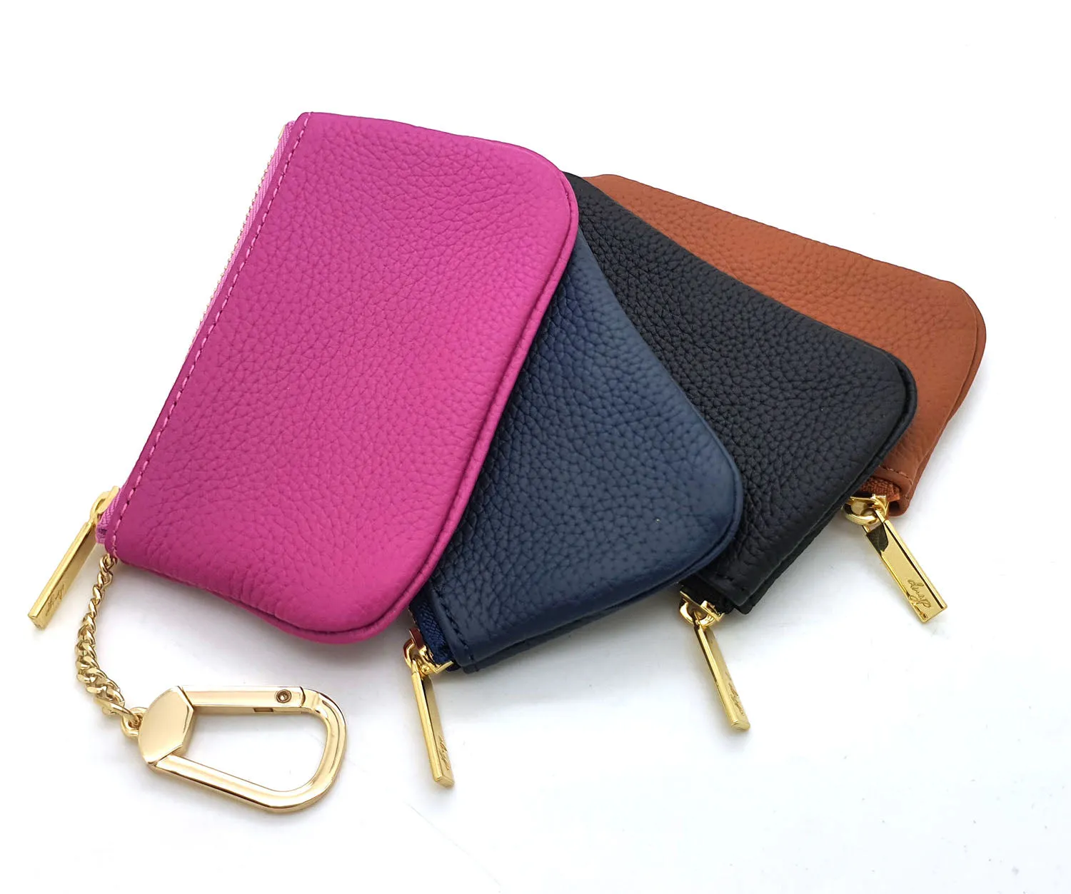 Togo Leather Key pouch - 13 Colors (Gold Hardware)