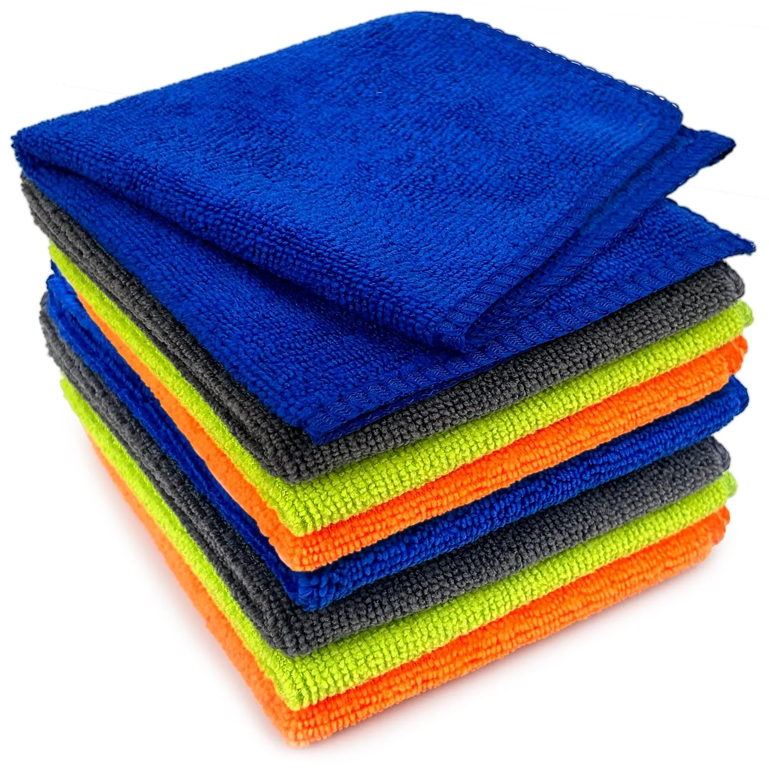 Tukzer Multi-Purpose Microfiber Cloths for Home Kitchen| Ultra-Soft Highly Absorbent Lint & Streak-Free Reusable Cleaning Wash Cloth for Glass, Dish, Steel, Window (Multi-Color | 8 Pcs 25 X 25 cms)