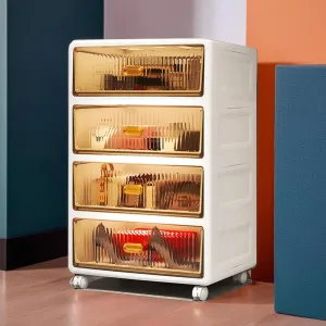 UMAI Storage Cabinet with Wheels(36*42*89cm) | 4 Layers Drawer Storage Organizer | Wardrobe Organizer for Clothes | Cupboard Organizer for Clothes | Home Storage Organizer | Cabinet for Storage(White)